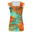 thumbnail image 4 of Simua Summer Tank Top for Women, Ladies Floral Printed Spaghetti Strap Trendy Sleeveless Loose T-shirts, Size S-2XL, 4 of 4