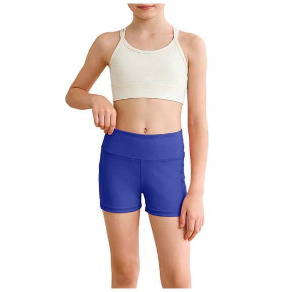 Zshosam Girls Bike Shorts Baby-Girls and Toddler Active Quick Dry Lined Shorts Size 11T 12T,(Dark Blue 11-12 Years)