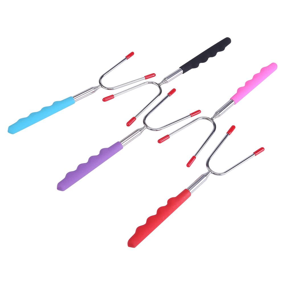 Greensen BBQ Roasting Forks,5Pcs Telescoping BBQ Marshmallow Hot Dog Skewers Forks Roasting