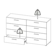 Tvilum Loft 8 Drawer Double Dresser for Adults, Truffle