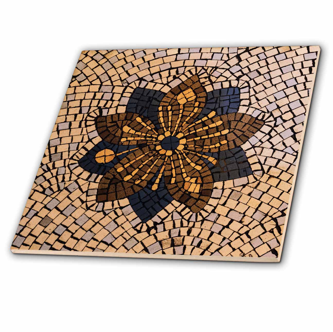 3dRose, Tile floor in Buenos Aires Cathedral, Buenos Aires, Argentina, 4 Inch Ceramic Tile