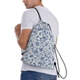 thumbnail image 3 of Drawstring Backpack - Cute Rabbit Flower Butterfly Rose Splash Proof Small Drawstring Gym Bag for Women Men, Cinch Sports String Bag Backpack for Travel Swimming Beach, 3 of 8