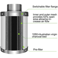thumbnail image 4 of 4 Inch Air Carbon Filter with Charcoal Air Purifier Grow Tent Kits Odor Control Ventilation, 4 of 5