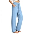 thumbnail image 2 of ClodeEU Women's Lightweight Quick Dry Straight Leg Sweatpants ,Breathable Loose Fit Casual Summer Pants Light Blue,Women's Plus XL, 2 of 7