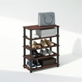 thumbnail image 3 of Furinno Turn-S-Tube 3-Tier Multipurpose Standing Shelves, Dark Cherry/Black, Set of 2, 3 of 6