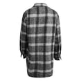 thumbnail image 5 of IROINNID Women's Casual Short Jacket Turndown Lapel Plaid Shacket Long Sleeve Outwear, Gray, 5 of 5