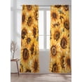 thumbnail image 2 of Sheer Curtains 96 Inches Long 2 Panels Set for Living Room, Yellow Sunflowers Semi Sheer Curtains for Windows, Watercolor Floral Flowers Vintage Voile Window Treatments Rod Pocket Curtain, 2 of 7