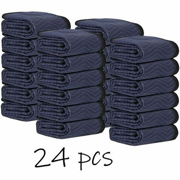 CZMJY 24 PCS Extra Large 80" x 72" Heavy-Duty Moving Blankets Pads 35lb per Dozen Premium Furniture Shipping Protection Covers Thick Quilted Moving Pads for Safe Transport & Storage