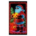thumbnail image 2 of UV Activated Night Glow Fluorescent Christmas Door Cover, Glows in Dark 2D Flat Holiday Garage Door Covers with Cartoon Santa and Elf for Christmas Party, 2 of 6