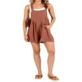 thumbnail image 2 of Mesase Salopette Courte en Lin Sans Manches à Bretelles Ajustables pour Femme, Couleur Unie, 1, 2 of 9