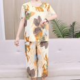 thumbnail image 4 of Qiopertar Liquidation à Moins de 5$ Blouse Décontractée à Manches Courtes et Col Rond Imprimé pour Femmes Ensemble de Pyjama Mode Short Grandes Économies de Vacances!, 4 of 7
