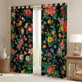 thumbnail image 2 of Homewish Rustic Daisy Flower Blackout Curtains Set of 2 (52x84 Each),Farmhouse Floral Window Curtains,Green Pink Black Curtains and Drapes For Kids,Luxury Bedroom Decor, 2 of 6