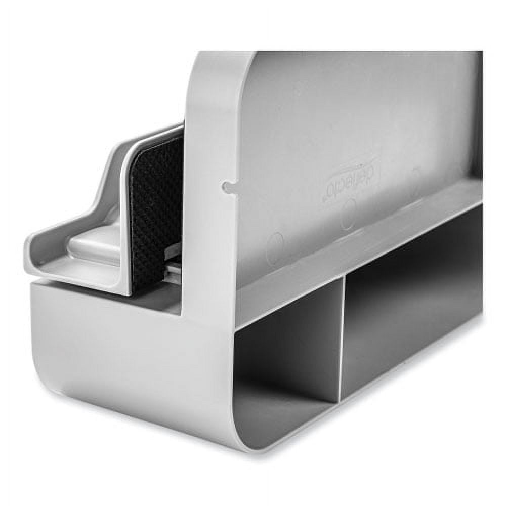Standing Desk Large Desk Organizer, Two Sections, 9 x 6.17 x 3.5, Gray | Bundle of 5 Each