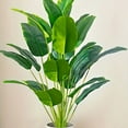 thumbnail image 2 of Artificial Ficus Tree with Natural Wood Trunk and Lifelike Leaves, Silk Fake Potted Tree with Wood Branches, Faux Tree for Office Home Decor, 2 of 7