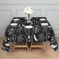 thumbnail image 3 of Halloween Skeleton Coffin Pattern Square Tablecloth,Waterproof Square Table Cover,Wipeable Spillproof Washable Table Cover for Home Kitchen Party Decor 52"x52"(132x132cm), 3 of 6