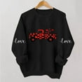 thumbnail image 3 of FAWUUDO Womens Valentines Day Sweatshirt Heart Print Crewneck Long Sleeve Pullover Casual Comfortable Romantic Gift for Her Black L, 3 of 7