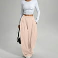 thumbnail image 5 of Delayuji Women's Baggy Jogging Bottoms Wide Leg Pants High Waist Elastic Casual Suit Chic Loose Fit Outdoor Straight Trousers With Pockets, 5 of 7