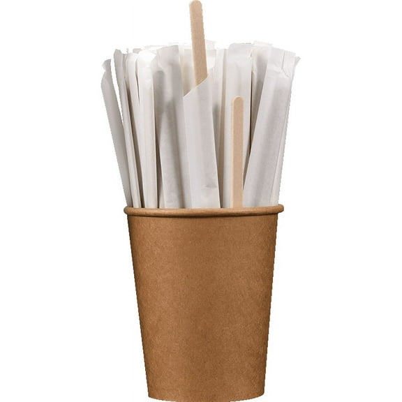 Nvzi 200Pcs Disposable Wood Coffee Stirrers 4 Inch for Mixing Cocktail Hot Chocolate Drinking Tea