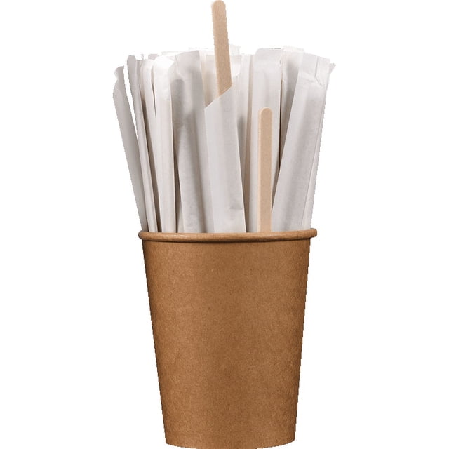 Nvzi 100pcs Disposable Wood Coffee Stirrers 4 Inch for Mixing Cocktail Hot Chocolate Drinking Tea