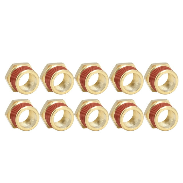 1/2 al Ajuste de tubería de Rosca de Latón de 3/8 de Rosca, 10pcs 1200PSI 1/2 A 3/8 Reductor Adaptador de Buje Hexadecimal npt para aplicaciones de Aceite de Agua