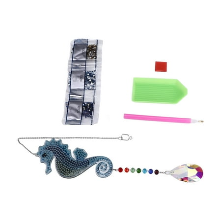 

Rhinestones Pendant Unique Hippocampus Design Beautiful Shiny Fine Workmanship Rhinestone Painting 5D For Window Decoration