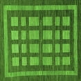 thumbnail image 1 of Ahgly Company Indoor Square Checkered Green Modern Area Rugs, 4' Square, 1 of 4