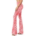 thumbnail image 2 of ClothingAve. Womens Soft Stretchy High Waist Boho Bell Bottom Flare Pants Bandana Pink Small, 2 of 6