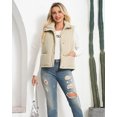 thumbnail image 4 of Czanzd Women's Corduroy Stand Collar Puffer Vest Warm Puffy Outerwear(Apricot,M), 4 of 9