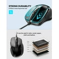 thumbnail image 3 of TECKNET USB Wired Mouse, 6-Button Corded Computer Mouse with 4 Adjustable DPI, Optical Computer Mice with Ergonomic Design and 5FT Cord for Laptop, Chromebook, PC, Desktop, Mac, Notebook-Black, 3 of 9