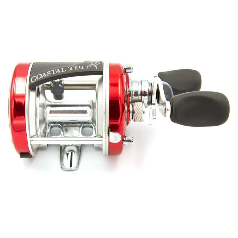 Saltwater Fishing Reel Low Noise Round Baitcaster Reel with Number Display  Comfortable Shore Handle