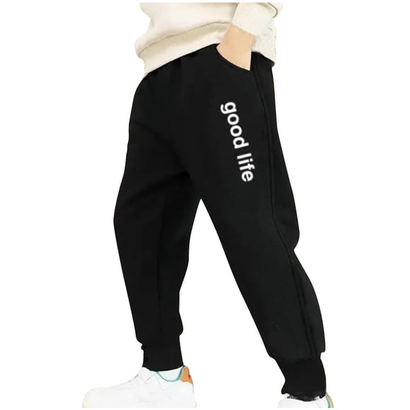 Odeerbi 8-15 Años Niños Algodón Pantalones de Deporte Deportivo Entrenamiento Pantalones de Jogger Color Sólido Afuera Joggers Lindos