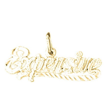 18K Yellow Gold Expensive Saying Pendant - 11 mm