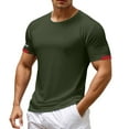 thumbnail image 3 of Men's Casual Loose Fit Round Neck Short Sleeve T-Shirt Breathable Comfortable Tee for Daily Sports and Summer Wear, 3 of 7