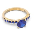 thumbnail image 3 of 2.25 Ct Round Cut Blue Sapphire Gemstone Sparkle Bridal Ring for Women Solid 14K Yellow Gold Size 10 by Diamond-Capitals, 3 of 7