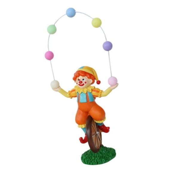 Juggling Clown Figurine Colorful Acrobatic Clown Resins Sculpture Table Ornament