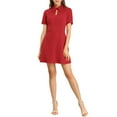thumbnail image 2 of Allegra K Women's Work Office Fit and Flare Mini Turndown Collared Keyhole Dress, 2 of 6