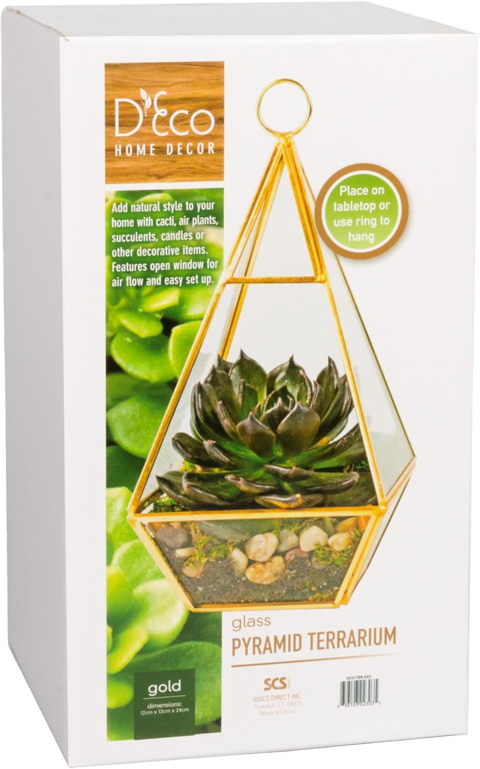 Deco Glass Geometric DIY Terrarium for Succulent & Air Plant - Hanging Pyramid Shaped for Indoor Gardening Decor - Create Your own Flower, Fern, Moss Centerpiece - Great Gift