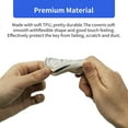 thumbnail image 4 of OFFCURVE for Cadillac Key Fob Cover, Key Fob Case Shell for 2015-2019 Cadillac Escalade CTS XTS ATS STS XT4 XT5 CT6 SRX Premium Soft TPU Smart Key Holder Car Accessories, White sliver(1pc), 4 of 7