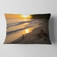 thumbnail image 2 of Designart Palm Trees on Background at Sunset - Seascape Throw Pillow - 12x20, 2 of 5