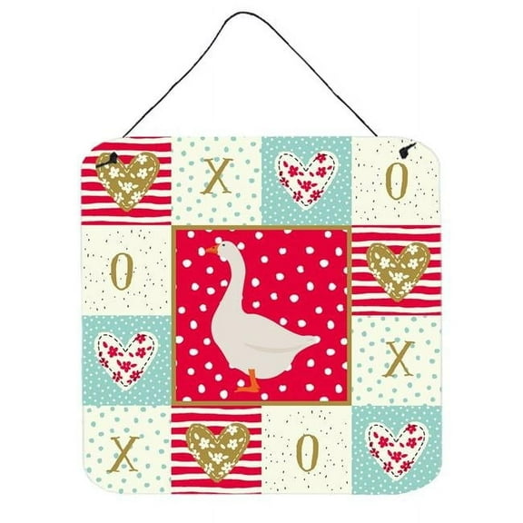 Caroline's Treasures CK5319DS66 Embden Goose Love Wall or Door Hanging Prints, Red, 6x6, multicolor