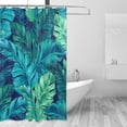 thumbnail image 2 of FREEAMG Palm Leaf Shower Curtain Waterproof Fabric Bath Curtain with Hooks for Bathtub Bathroom Decor, 60 x 72 Inch, 2 of 6