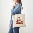 thumbnail image 3 of CafePress - I Love You More Than Bacon Tote Bag - Unisex Canvas Tote Bag, Beige, 1-Piece, 3 of 6