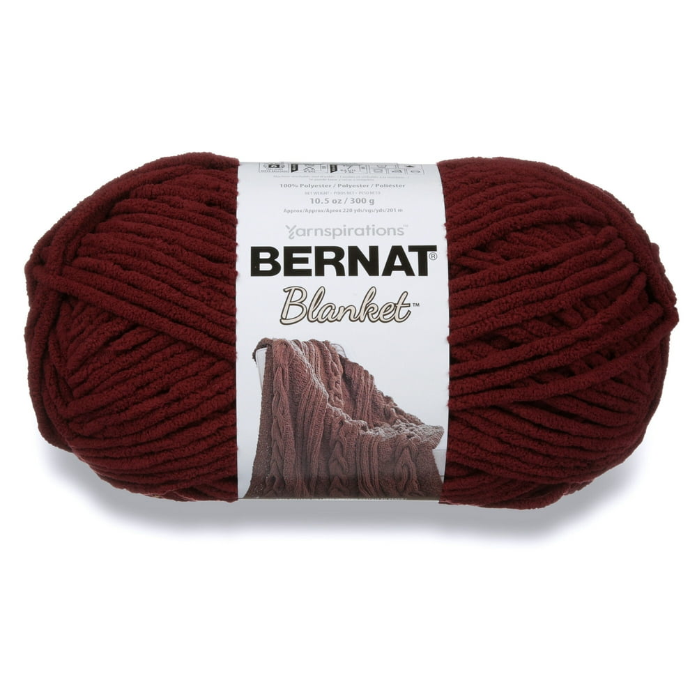 Bernat Blanket Yarn, Purple Plum, 10.5oz(300g), Super Bulky, Polyester
