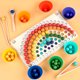 thumbnail image 2 of Juguetes Educativos Tempranos De Madera Tablero Montessori Cuentas De Colores De Madera Bandeja De Silicona Juego Multifuncional Seguro Con Palillos Y Abrazadera Para Niños Pequeños Niños En Casa Moyic FN002881-00, 2 of 5