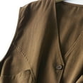 thumbnail image 3 of Diufon Cotton Womens Vest Solid Color Casual Blouses V Neck Sleeveless Button Tops with Pockets, 3 of 5