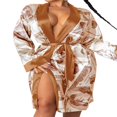 thumbnail image 3 of Women Silk Satin Robe Bathrobe Gown Kimono Sleepwear Pjs Lingerie, 3 of 4