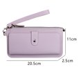thumbnail image 2 of Cartera de mano con solapa RFID de cuero para mujer, organizador, morado, 2 of 5