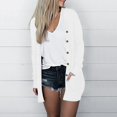 thumbnail image 5 of Tiqkatyck Womens Long Sleeve Tops Women's Solid Color Long Sleeve Cardigan Fashion Temperament Loose Comfortable Cardigan Trench Coats for Women White, 5 of 8