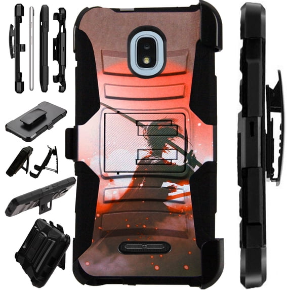 WORLD ACC LuxGuard Holster Compatible with Wiko Ride | AT&T Radiant Core | Cricket Icon Case Armor Hybrid Phone Cover
