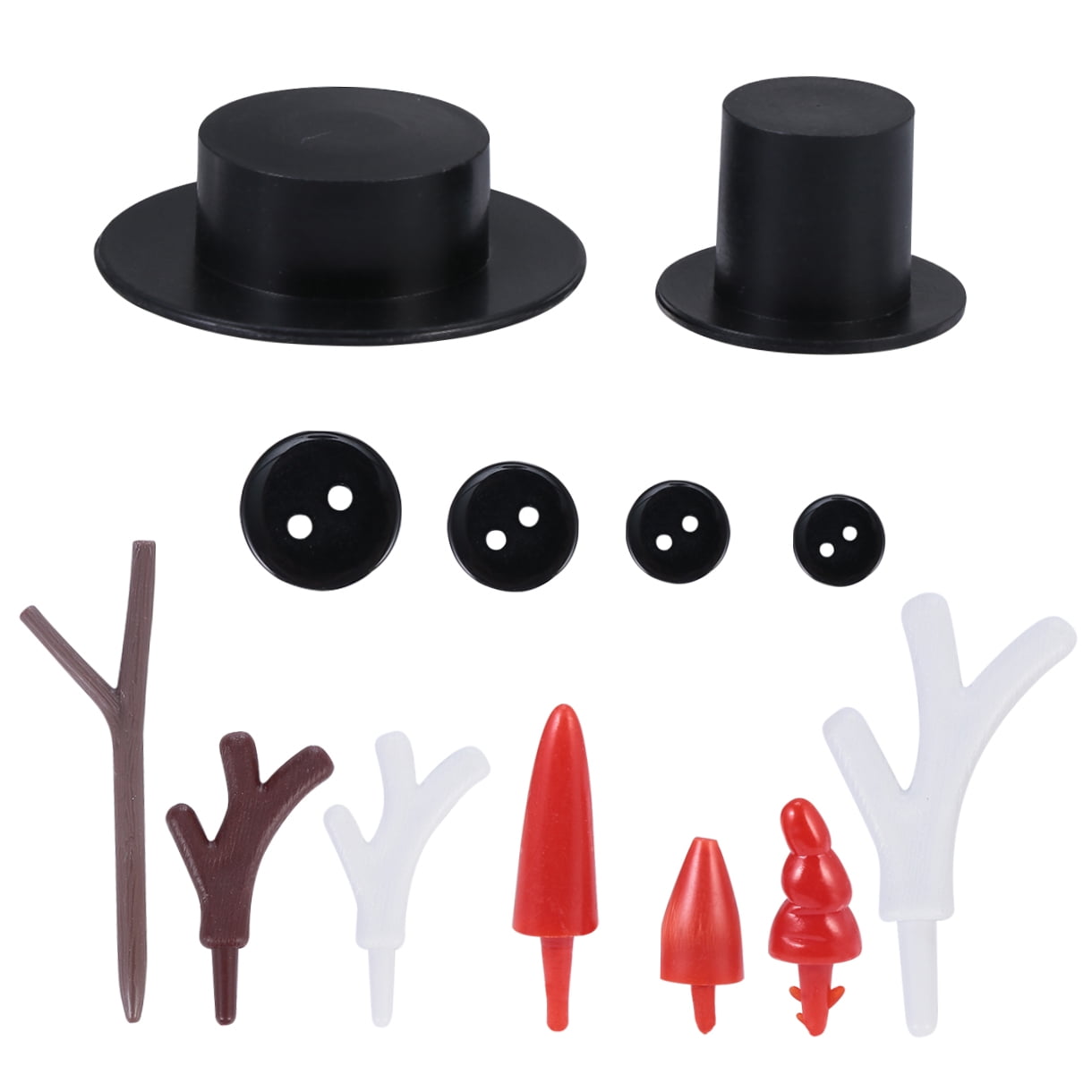 HOOWIFFY Christmas Snowman Craft Kit with Black Plastic Accessories for Holiday Decor and Fun Seasonal Projects